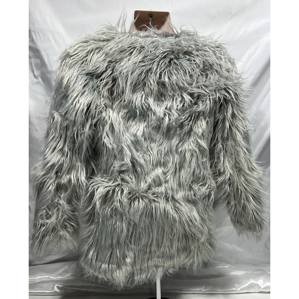 Wenxi Women's Faux Fur Jacket Gray Size M - Picture 2 of 8